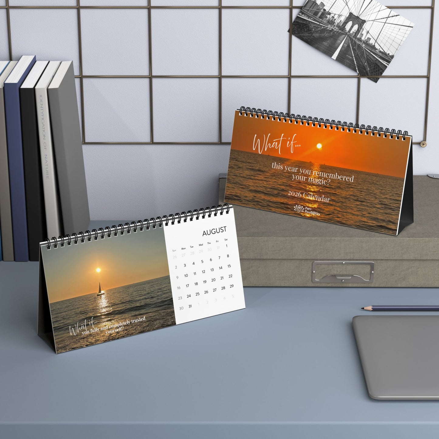 2026 “What If” Desktop Calendar – Inspirational Desk Calendar, Mindful Planner, Home Office Decor, Spiritual Gift for Women, Daily Motivation & Reflection