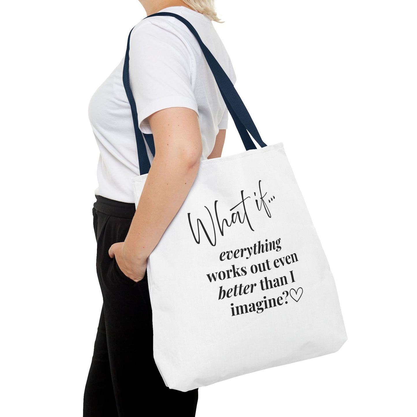 What If Everything Works Out Better than I Imagined? | Inspirational Tote Bag | Magic of What If™