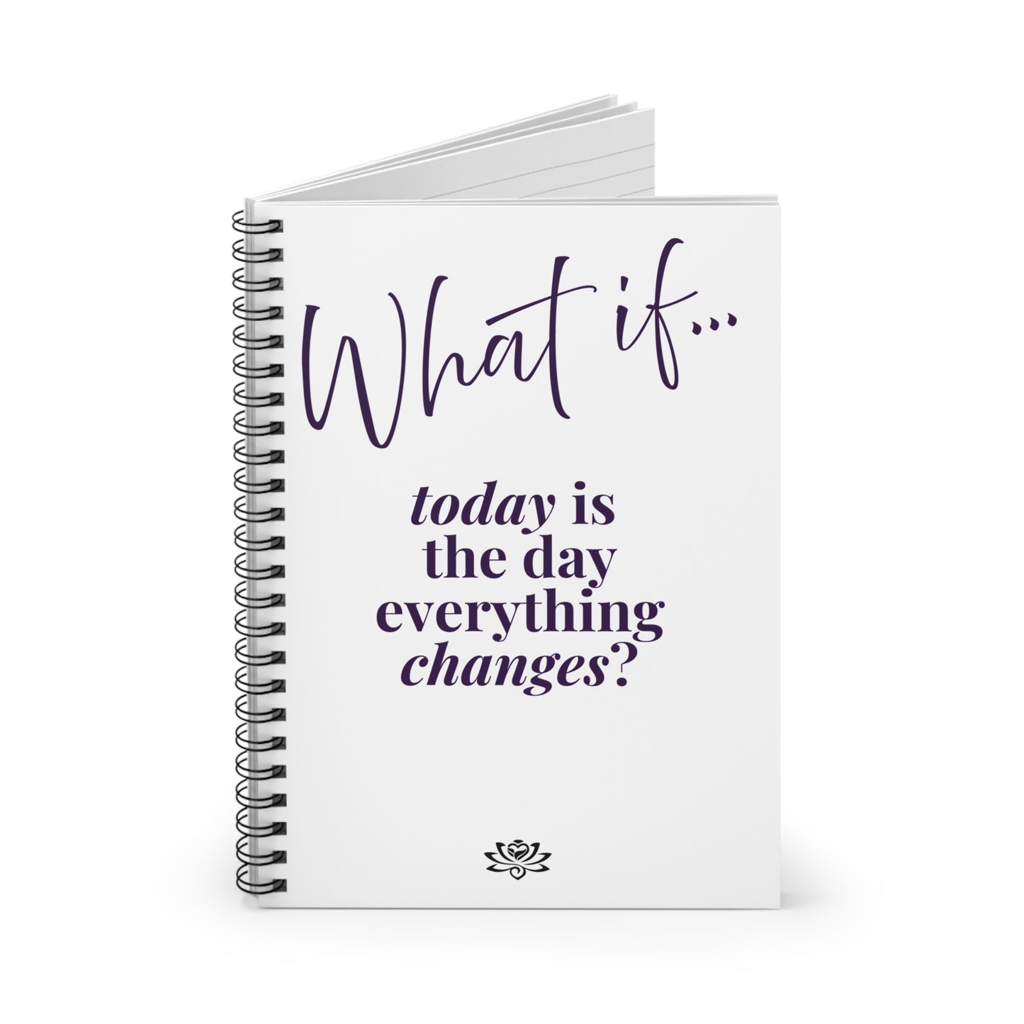 What If Today Is The Day Everything Changes? (Purple Font) | Inspirational Journal | Magic of What If™