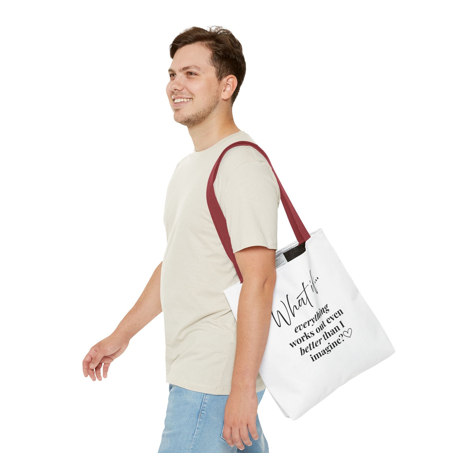 Custom What If | What If Everything Works Out Better Than I Imagine? | Inspirational Tote Bag | Magic of What If™