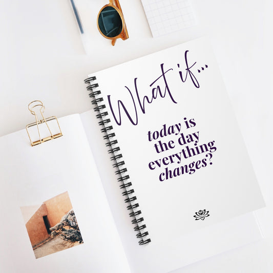 What If Today Is The Day Everything Changes? (Purple Font)  | Inspirational Journal | Magic of What If™