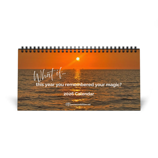 2026 “What If” Desktop Calendar – Inspirational Desk Calendar, Mindful Planner, Home Office Decor, Spiritual Gift for Women, Daily Motivation & Reflection