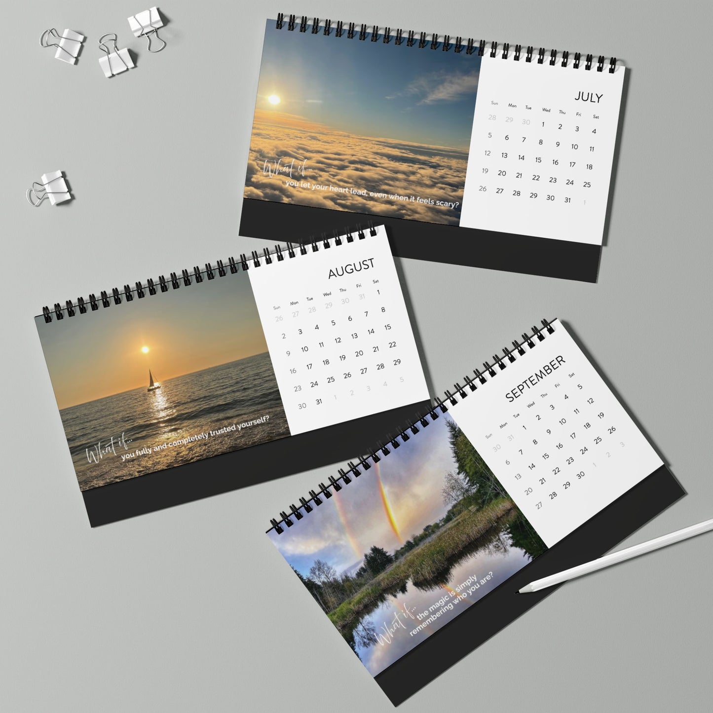 2026 “What If” Desktop Calendar – Inspirational Desk Calendar, Mindful Planner, Home Office Decor, Spiritual Gift for Women, Daily Motivation & Reflection