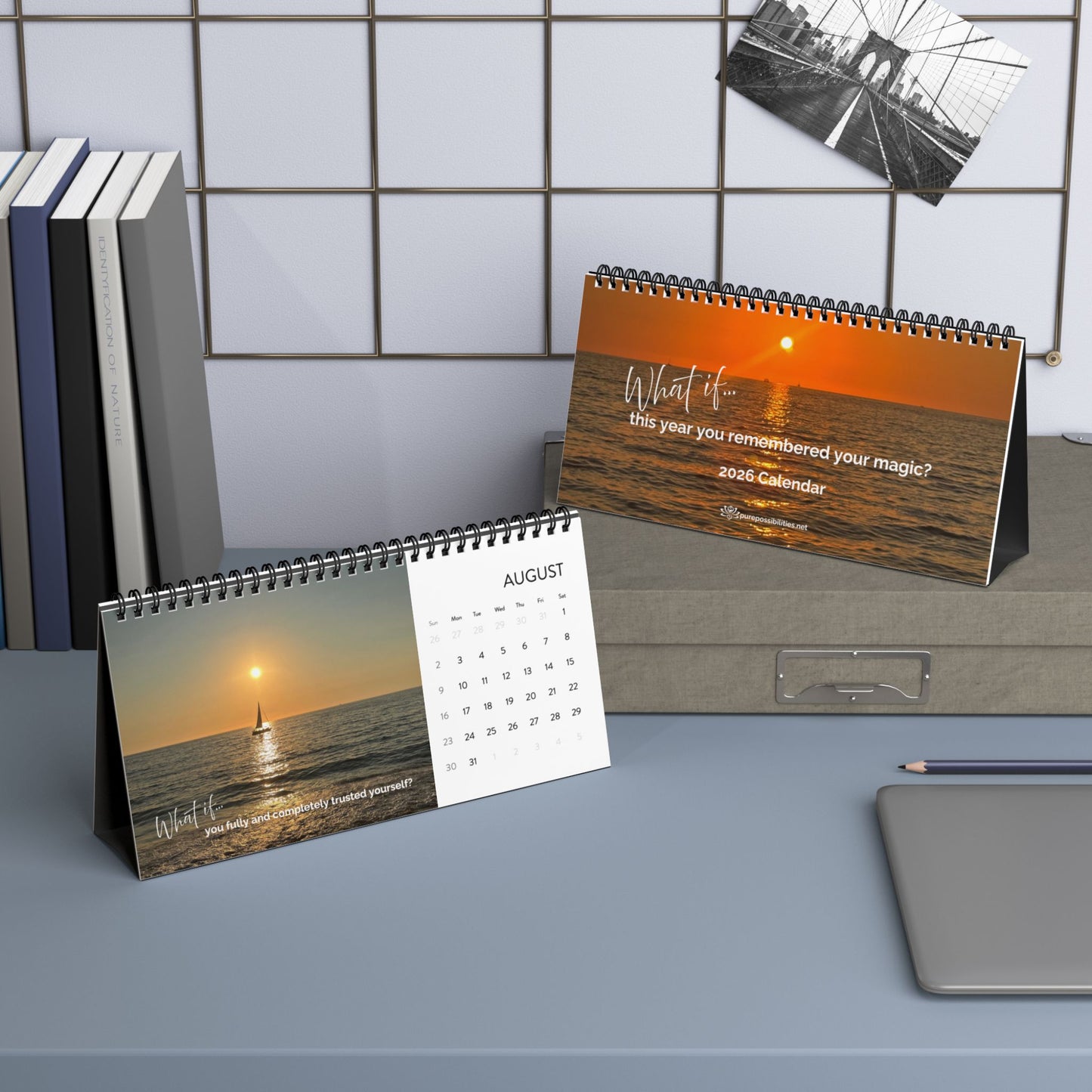 2026 “What If” Desktop Calendar – Inspirational Desk Calendar, Mindful Planner, Home Office Decor, Spiritual Gift for Women, Daily Motivation & Reflection
