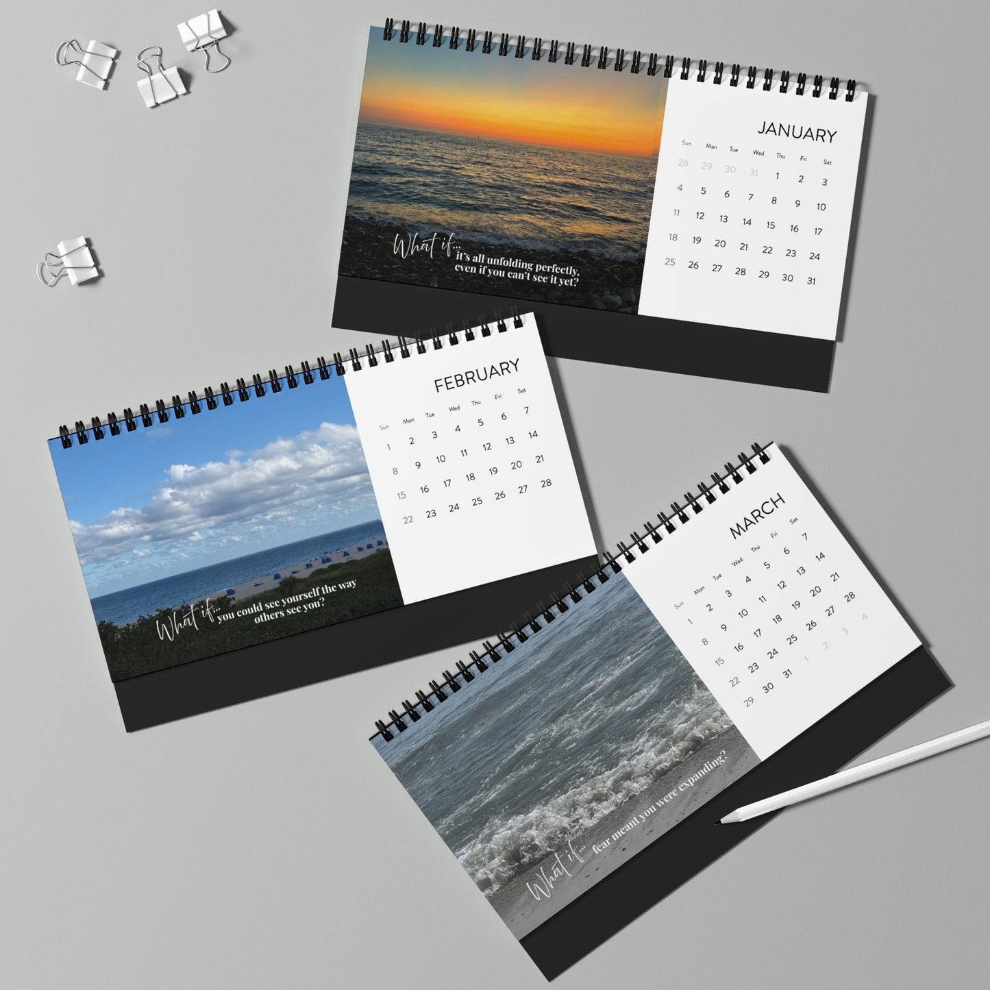 2026 “What If” Desktop Calendar – Inspirational Desk Calendar, Mindful Planner, Home Office Decor, Spiritual Gift for Women, Daily Motivation & Reflection