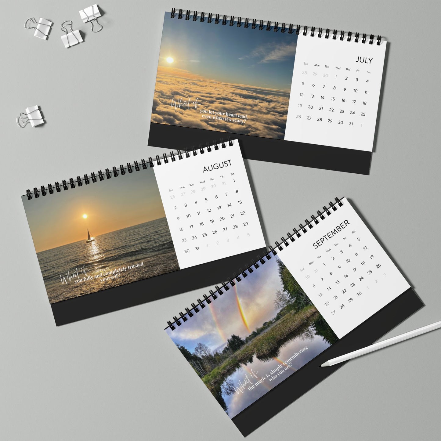 2026 “What If” Desktop Calendar – Inspirational Desk Calendar, Mindful Planner, Home Office Decor, Spiritual Gift for Women, Daily Motivation & Reflection