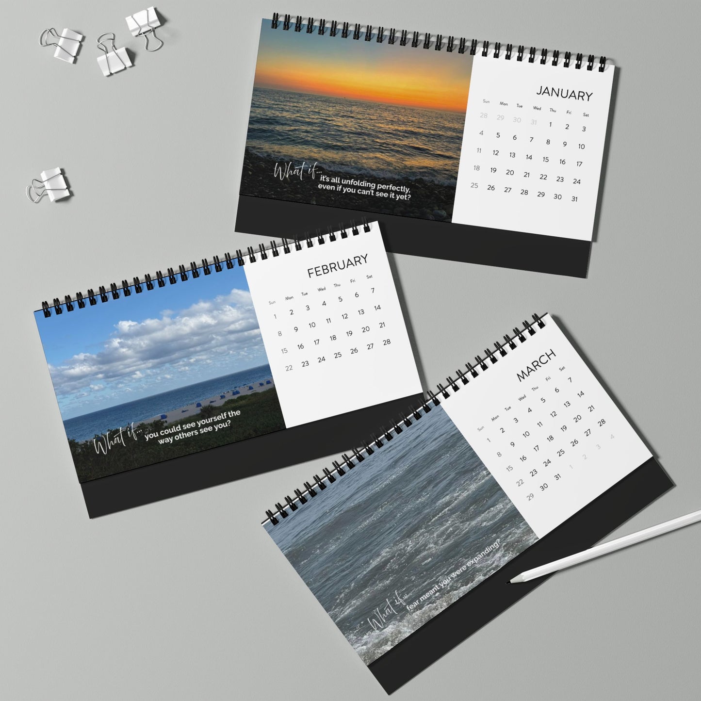 2026 “What If” Desktop Calendar – Inspirational Desk Calendar, Mindful Planner, Home Office Decor, Spiritual Gift for Women, Daily Motivation & Reflection